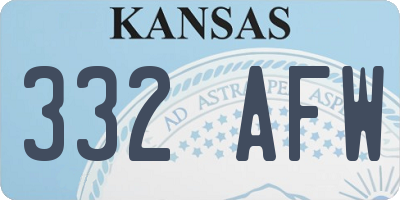KS license plate 332AFW