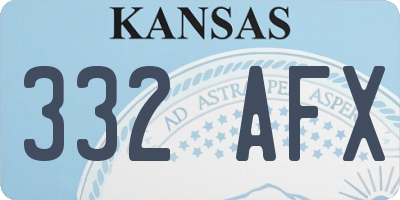 KS license plate 332AFX