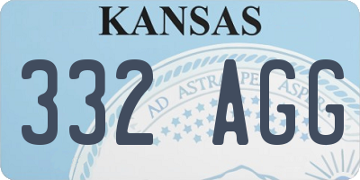 KS license plate 332AGG