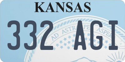 KS license plate 332AGI