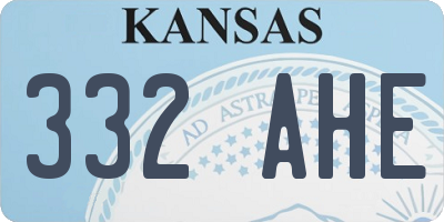 KS license plate 332AHE