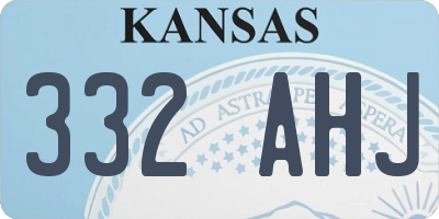 KS license plate 332AHJ