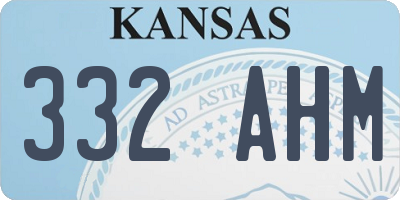 KS license plate 332AHM