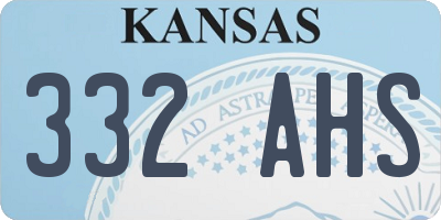 KS license plate 332AHS