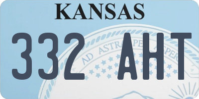 KS license plate 332AHT