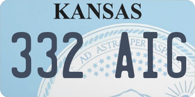 KS license plate 332AIG