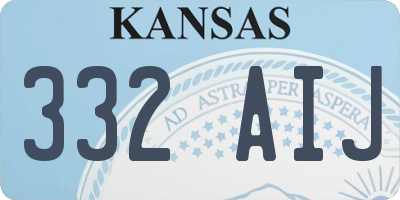 KS license plate 332AIJ