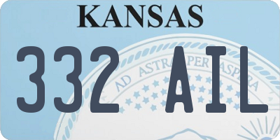 KS license plate 332AIL