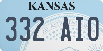 KS license plate 332AIO