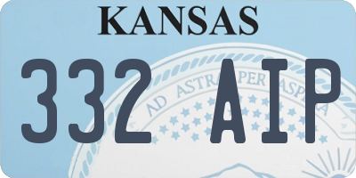 KS license plate 332AIP