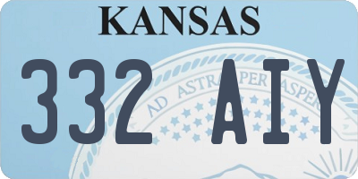 KS license plate 332AIY