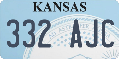 KS license plate 332AJC
