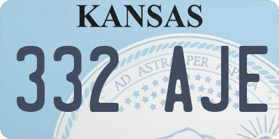 KS license plate 332AJE
