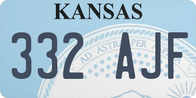 KS license plate 332AJF