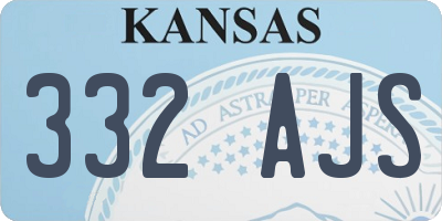 KS license plate 332AJS