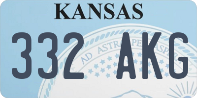 KS license plate 332AKG
