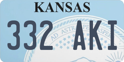 KS license plate 332AKI