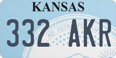 KS license plate 332AKR