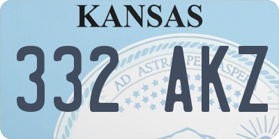 KS license plate 332AKZ
