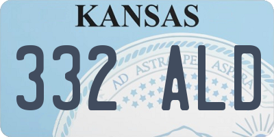 KS license plate 332ALD