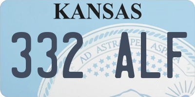 KS license plate 332ALF