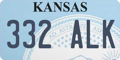 KS license plate 332ALK