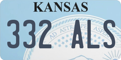 KS license plate 332ALS