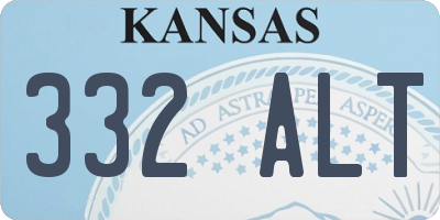KS license plate 332ALT