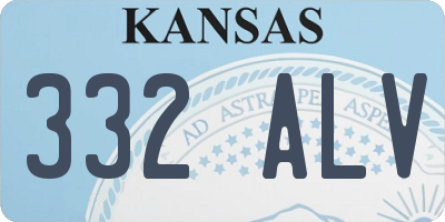 KS license plate 332ALV