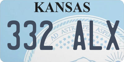 KS license plate 332ALX