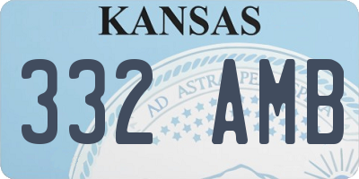 KS license plate 332AMB