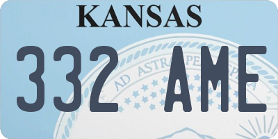 KS license plate 332AME
