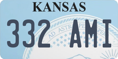 KS license plate 332AMI