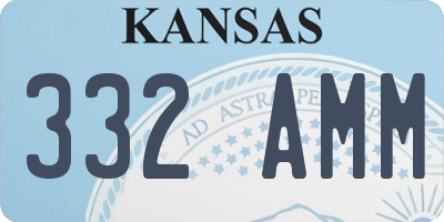 KS license plate 332AMM