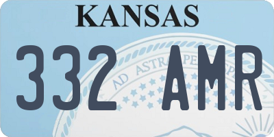 KS license plate 332AMR