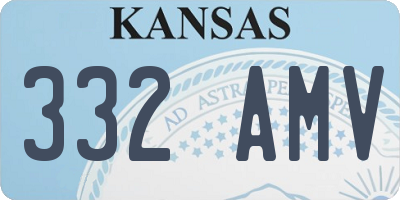 KS license plate 332AMV