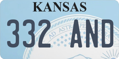 KS license plate 332AND