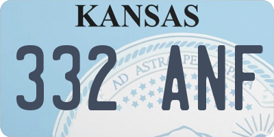 KS license plate 332ANF