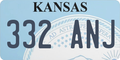KS license plate 332ANJ