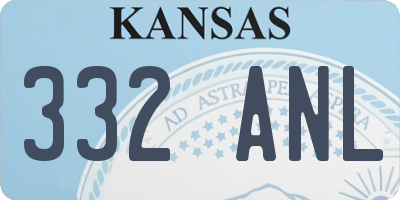 KS license plate 332ANL