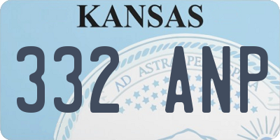 KS license plate 332ANP