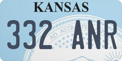 KS license plate 332ANR