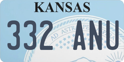 KS license plate 332ANU