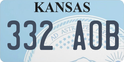 KS license plate 332AOB