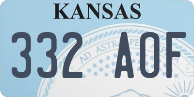 KS license plate 332AOF