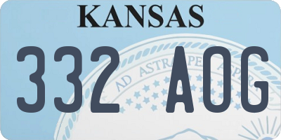 KS license plate 332AOG