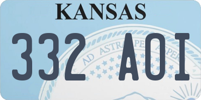 KS license plate 332AOI