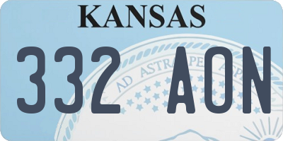KS license plate 332AON