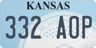 KS license plate 332AOP