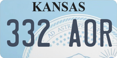 KS license plate 332AOR